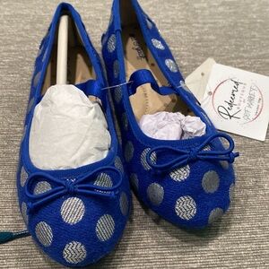 GIRLS CAT & JACK BLUE/SLIVER SLIP-ON SIZE 10!